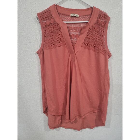 All In Love Women's Pink Gorgeous Delicate lace‎ Top sleeveless Size XL #14 - Picture 1 of 5